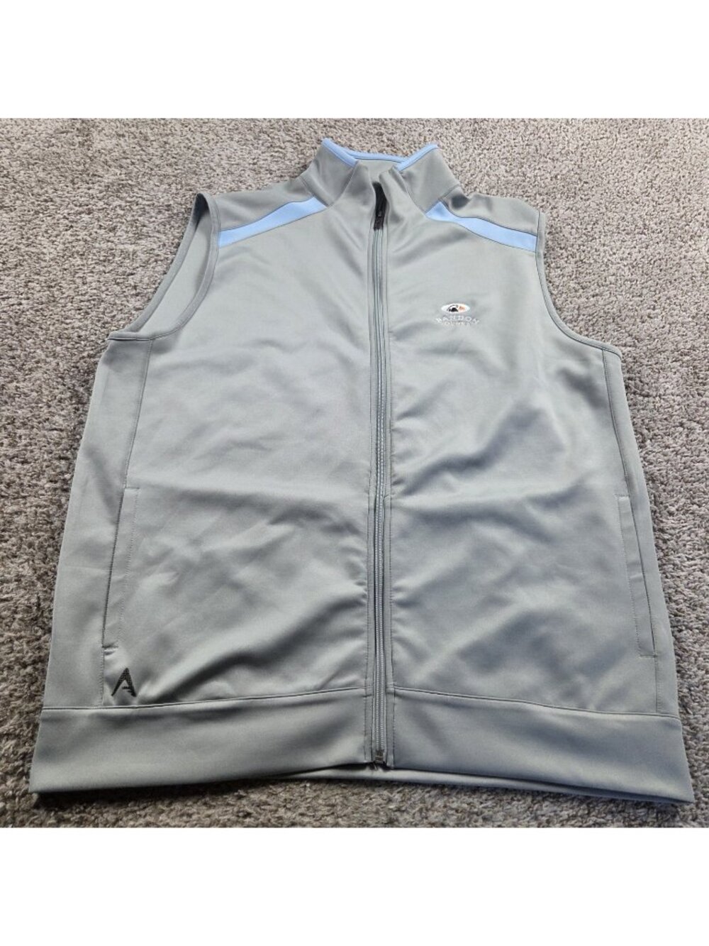 Antigua Light Gray Men's Full-Zip Vest